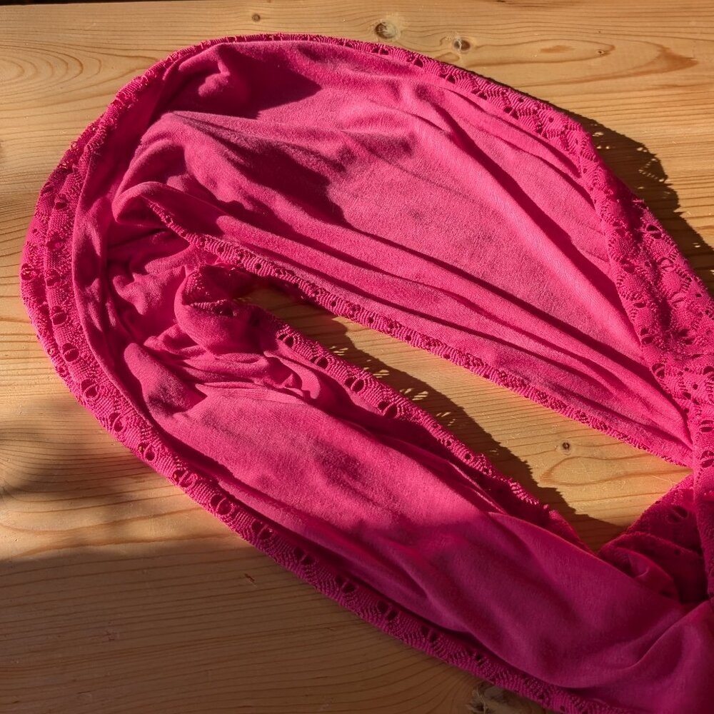 Pink Crochet Infinity Scarf - Picture 5 of 5